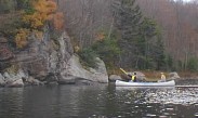 Canoe on an Adirondack lake.